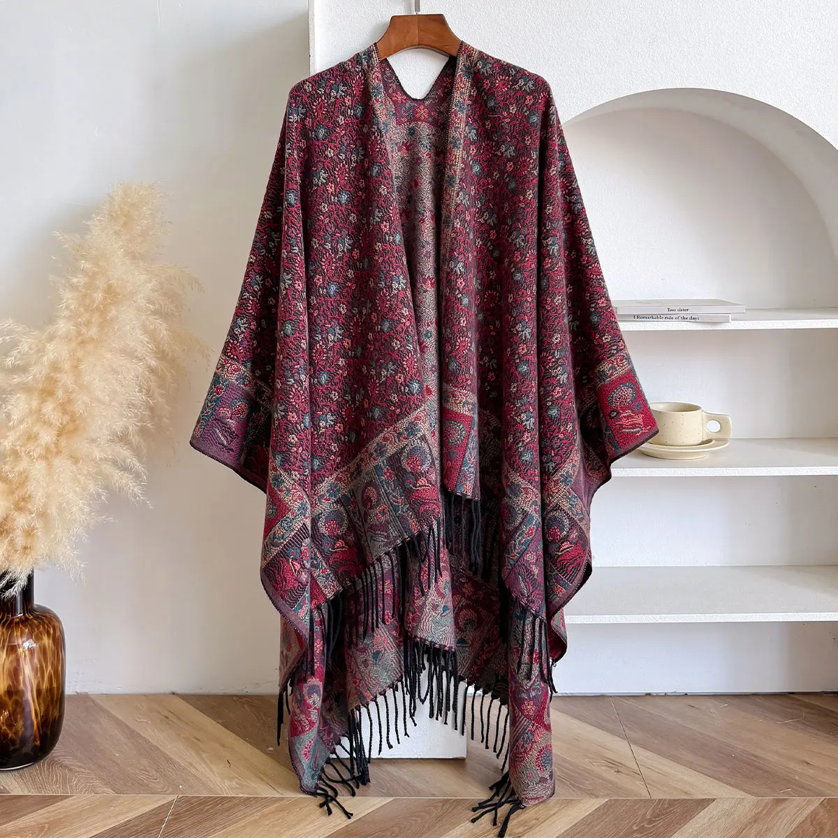New Winter Women Poncho Warm National Style Large Shawl Paisley Print Thickening Blanket Luxury Scarf Female Cloak Pashmina