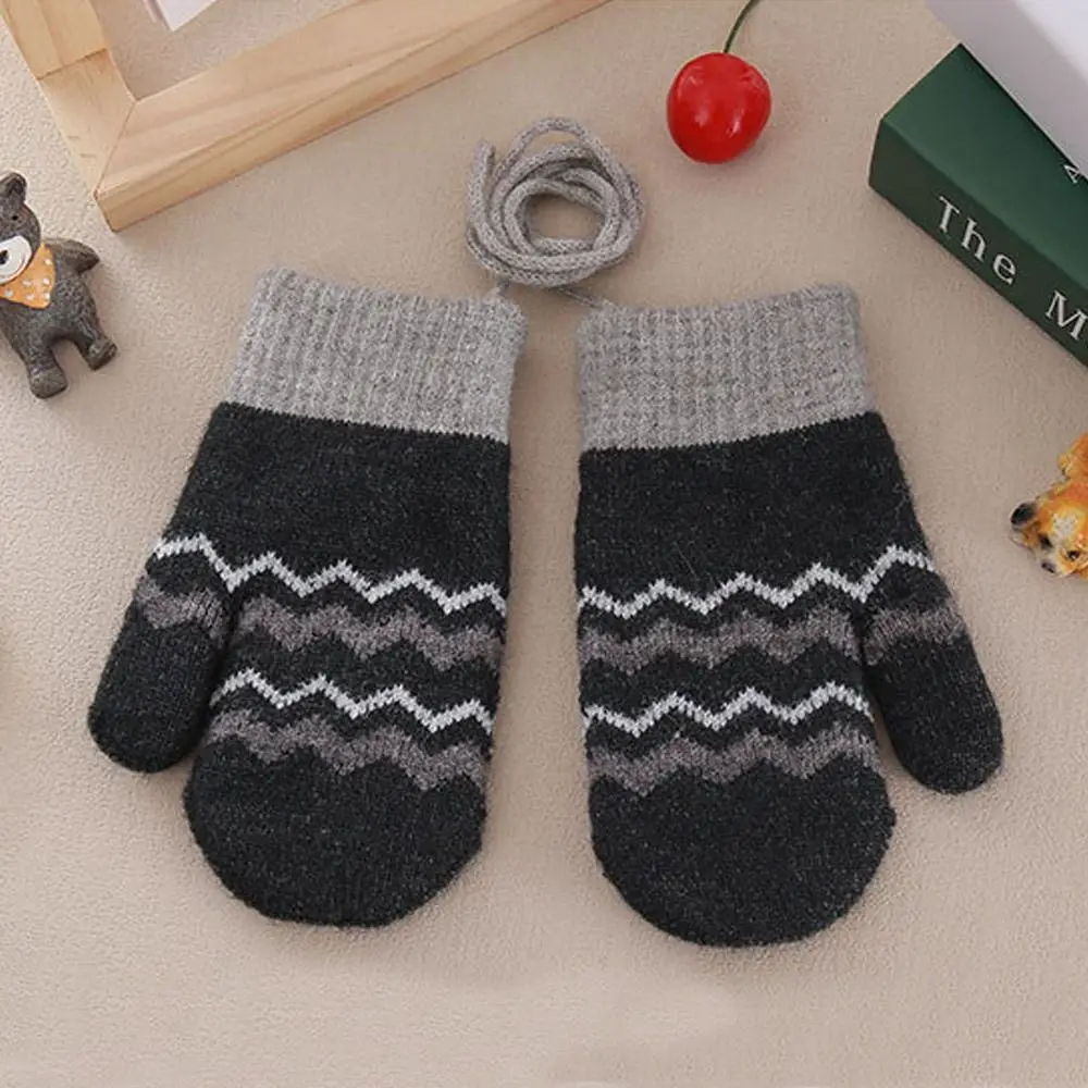 Acrylic Fiber Kids Winter Gloves Warm Thick Cute