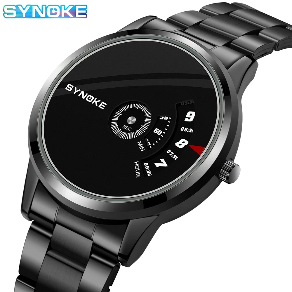 

SYNOKE Casual Watch for Men Waterproof Full Steel Men Watches Creative Mon-pointer Wristwatches Male Clock Relogio Masculino