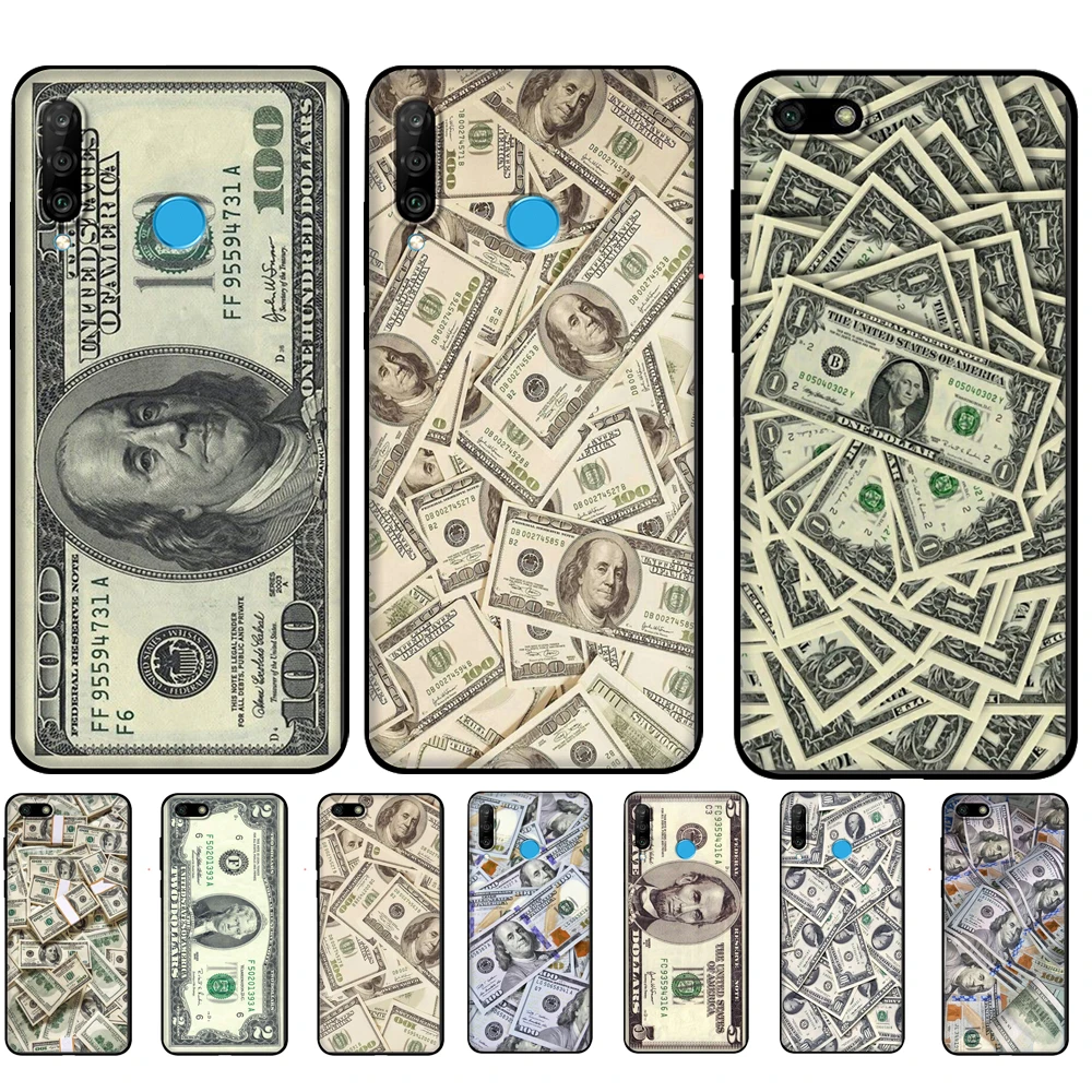 Custodia In Tpu Nero Per Huawei Honor 50 Lite Pro 20 10 10I 20S 30S 30 7A 7S 7C Cover Money Dollars Bill Cash Ben Franklin