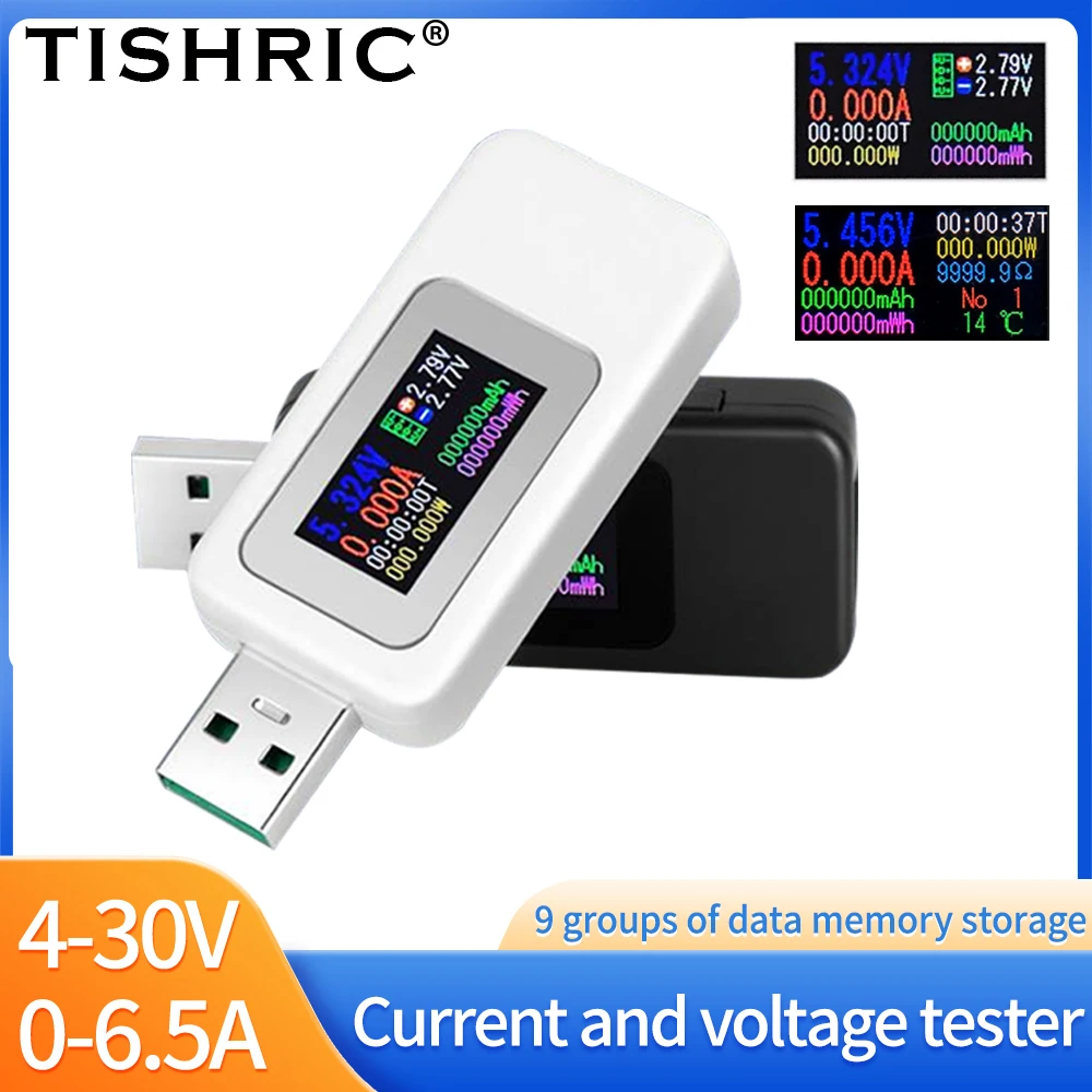 

USB-тестер с цветным экраном, 4-30 в, 0-6 А