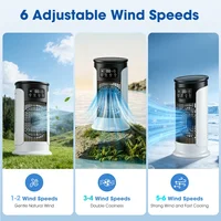Ventilateur d'air portable 3 en 1 pour la maison, climatiseur, refroidisseur d'air à 6 vitesses, lumière LED nocturne, humidificateur, ventilateur de réglage de l'air, ventilateur pour bureau et maison 2