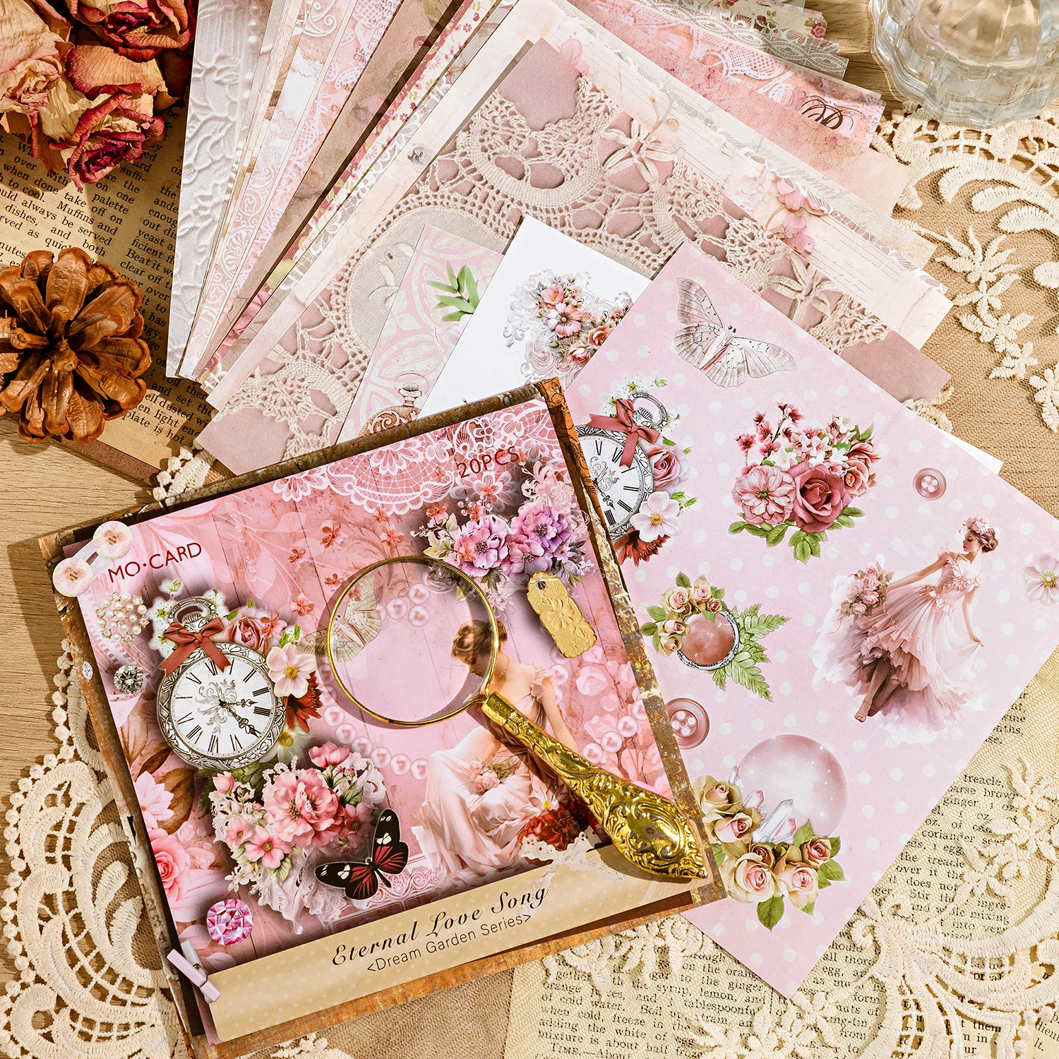 Dream garden Series Vintage Material Decorative Paper 20 pcs Diy Diary Album Scrapbooking Material Junk Journal Supplies
