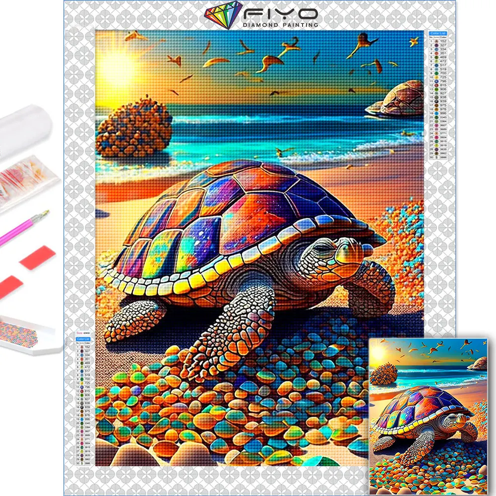 5d Diamond Painting New Flower Tortoise Colorful Home Decor Full  Square/round Mosaic Animal Sea Turtle Embroidery Wall Art - AliExpress