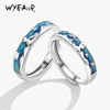 WYEAIIR Romantic Valentine's Day Gift 925 Sterling Silver Blue Glazed Prince Fox Resizable Opening Ring For Lovers Jewelry 1