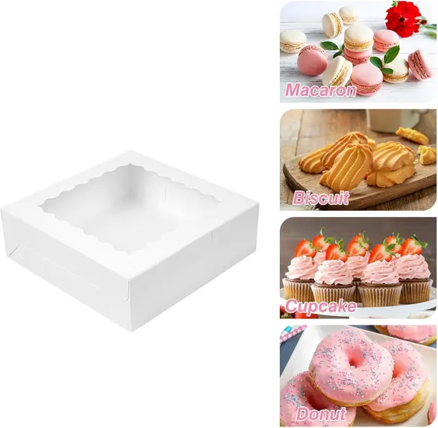 Multi-Piece Cookie Boxes with Window – White Treat & Pastry Boxes 3