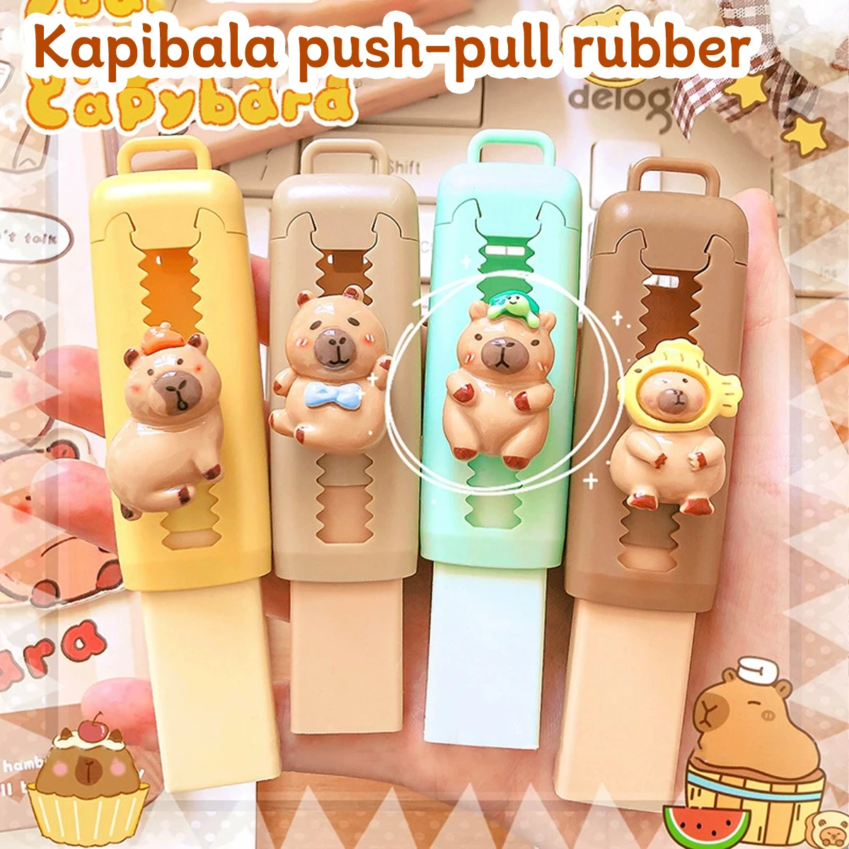 Pencil Eraser Kapibala Push-Pull Suitable for Drawing Design Office Education