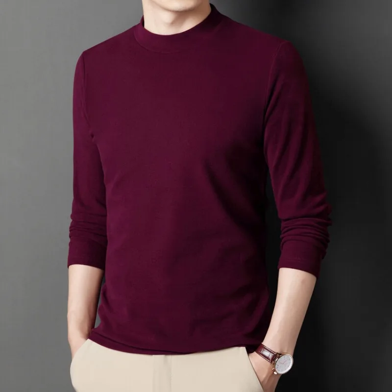 6 Colors!2023 Men's Autumn New Solid Color Knitted Sweaters Woolen Sweater Warm Long Sleeve Polo Top Skincare Casual Pullover