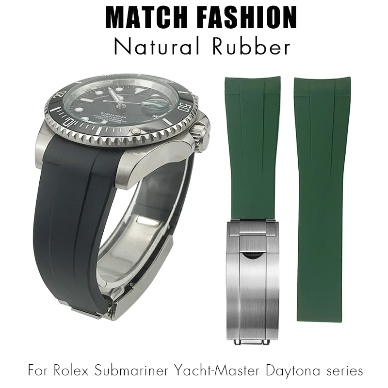 20mm 21mm 22mm 19mm 18mm cinturino in gomma per Rolex Submariner DAYTONA GMT Yacht Master 20mm 21mm 22mm 19mm 18mm cinturino in gomma per Rolex Submariner DAYTONA GMT Yacht Master
