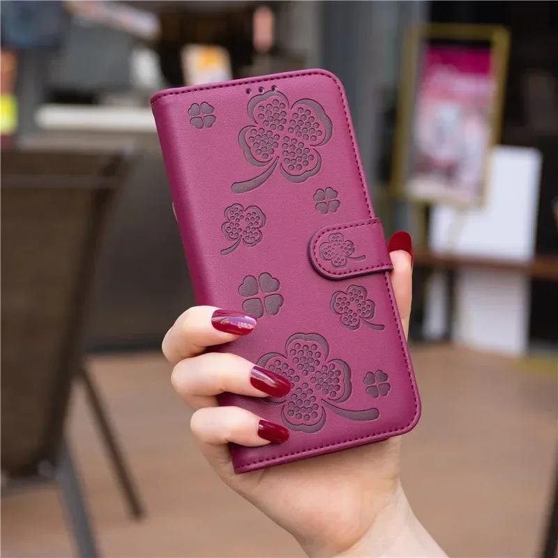 Lucky Grass 3D Wallet Flip Case Cover with Card Holder