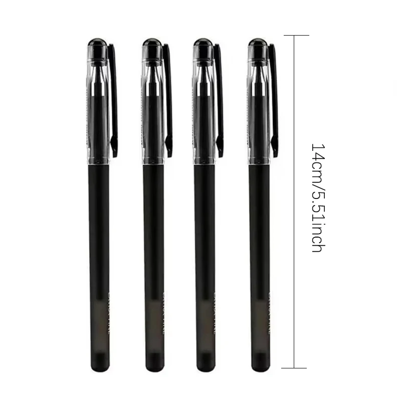 0.2mm Minimalist Style Extremely Fine Gel Pen Black Ink Smooth Writing Student Writing Stationery Office Signature Pen 6