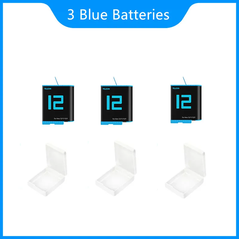 3 Blue Batteries