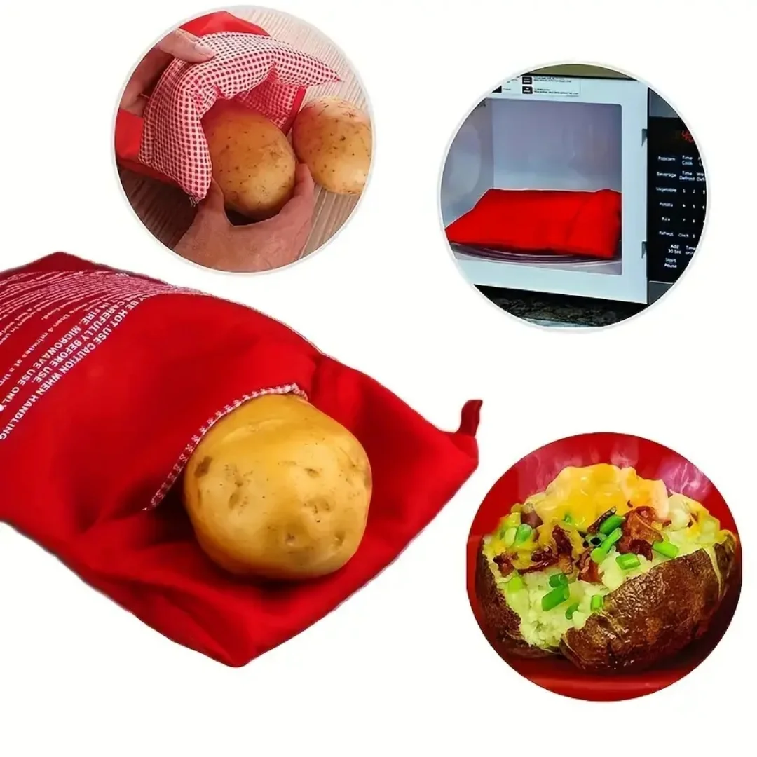 1/2pcs, microwave potato cookware bag, reusable microwave potato cookware, make delicious potatoes in just minutes, kitchen gadg