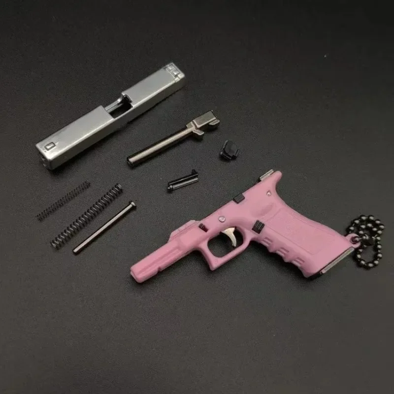 1:3 G17 Keychain Metal Mini Tactical Key Chain Tiny Pendant for Decorative Ornament Collection Christmas Gift for Men Army Fan 6