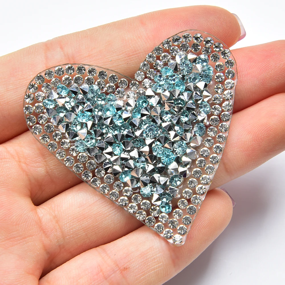 Heart Rhinestone Applique/Patch - Crystal