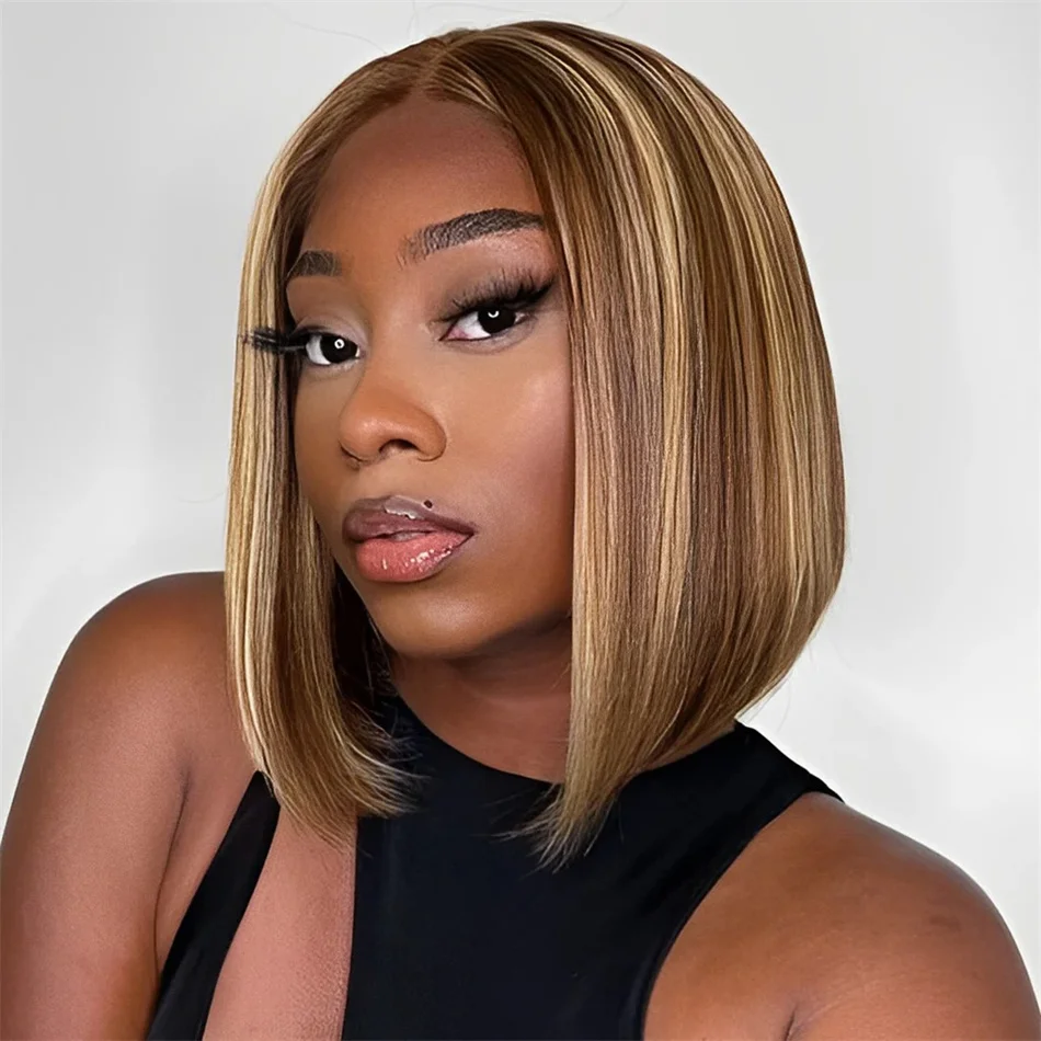 

Highlight Wig Human Hair Bob Wig Pre Plucked Short Straight Bob Wig Lace Front Human Hair Wigs Piano Cheap Wig On Clearance Seal