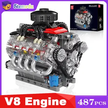 Mould King 10171 LSX454 V8 Engine Motorized Simulation Model Electrically Drive Building Blocks Technical Car Parts Toys Gift 1