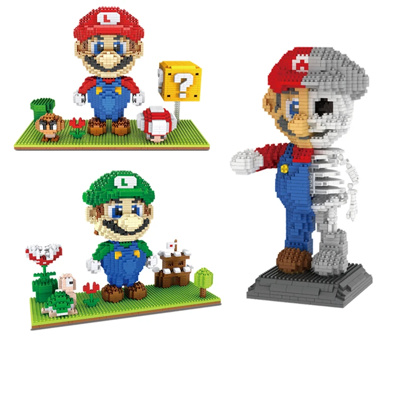 Cartoon Super Mario Bros Building Blocks Micro Blocks Mario Type Blocks Figure Anime Giocattoli Da Collezione Modello Regalo Di Natale