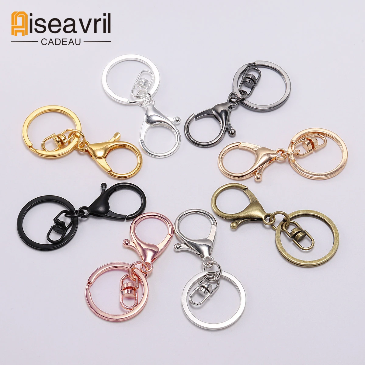 

5/10pcs Key Ring 30mm Keychain Long Lobster Clasp Key Hook Clasps Keyrings for Jewelry Making Finding DIY Key Chains Accessories