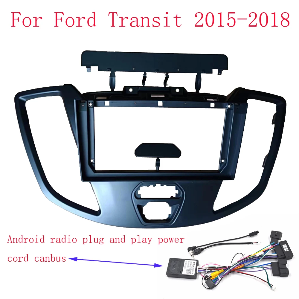 9 Pollici Per Ford Transit 2015-2018 Autoradio Lettore Android Mp5 Cornice Stereo 2 Din Head Unit Fascia Dash Board Cover