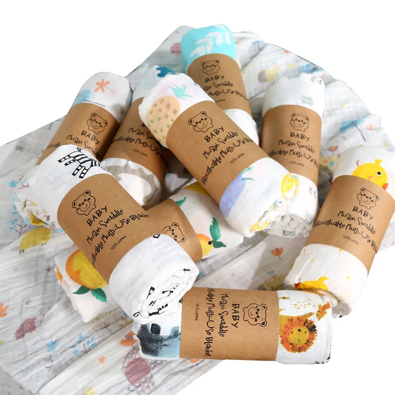 Children's Gauze Bath Towel Cartoon Blanket Baby Blanket Printed Newborn Pure Cotton Children's Quilt