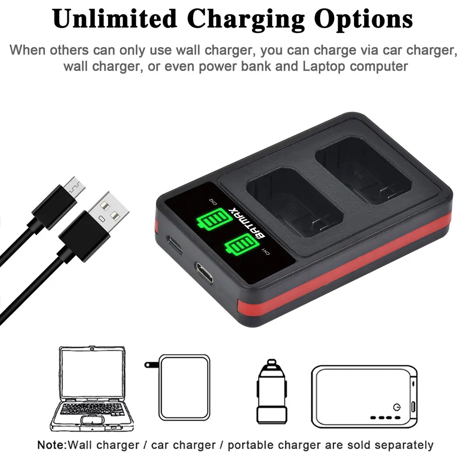 Batterie Factice USB-C Pour Appareils Sony NP-FW50 (ZV-E10, A7, A6000, RX10...) - Alimentation Continue - 4