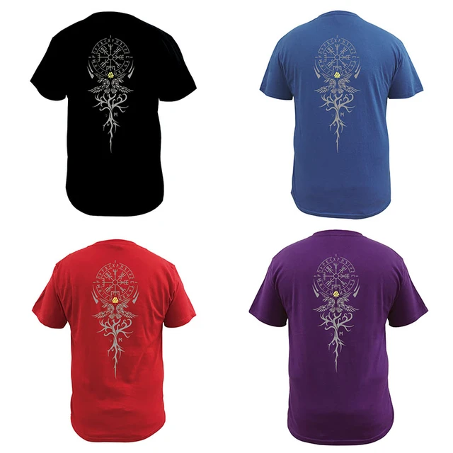 The Vegvisir T-shirt Pour Avec Inscription Runes Viking Rabe Raven  Yggdrasil Weltesche Valhalla Rising Walhalla