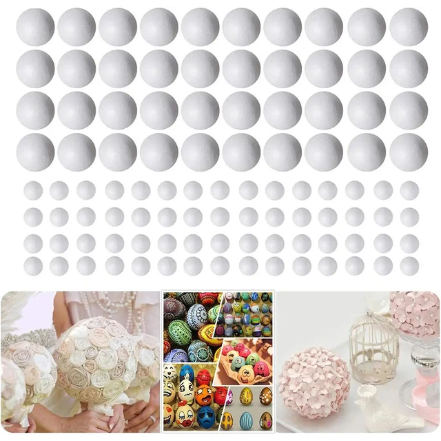 40 Pc Foam Balls 1 Round White Foam Polystyrene Art Craft School Projects