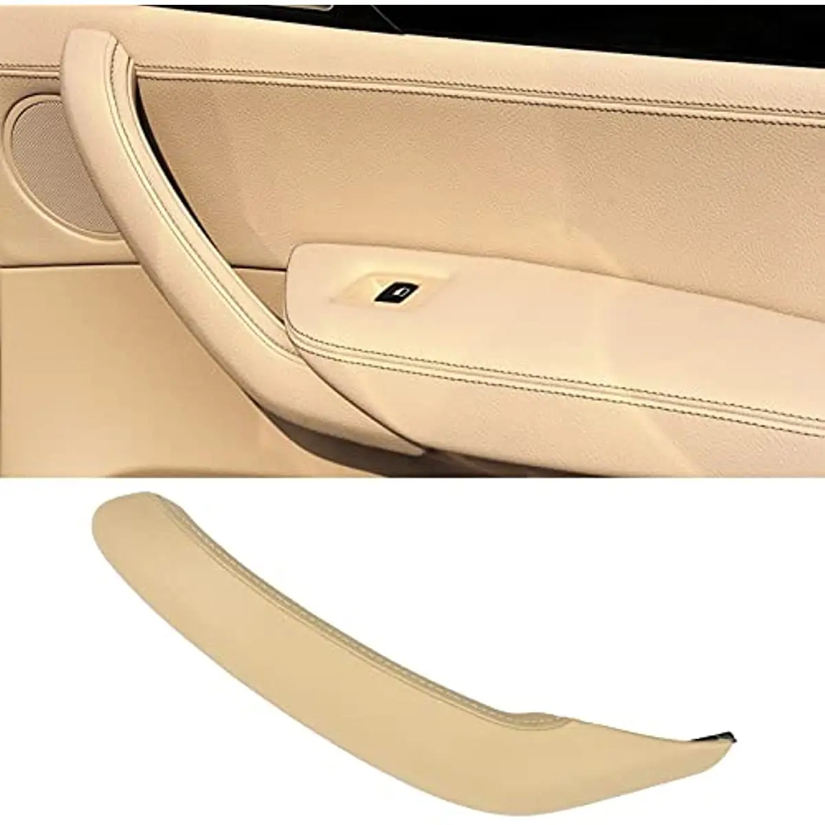 X3/X4 Right Side Beige Door Handle Outer Cover, Outer Leather Door Handle Outer Cover Replacement For Bmw X3 F25 2010-2016