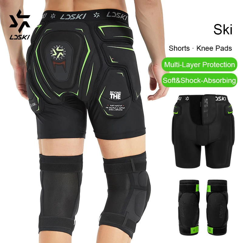 LDSKI Ski Protective Gears Cushioning Men Hip Shorts Knee Pads Breathable Skateboard Snowboard Protection Winter Outdoor Sports