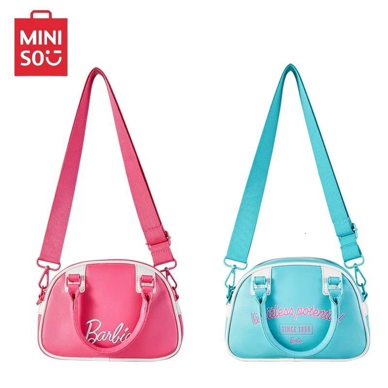 

2024 MINISO Barbie Sunshine Shining Collection Summer New Girl Boston Bag Anime Kawaii Portable Handheld Crossbody Bag Cute Gift