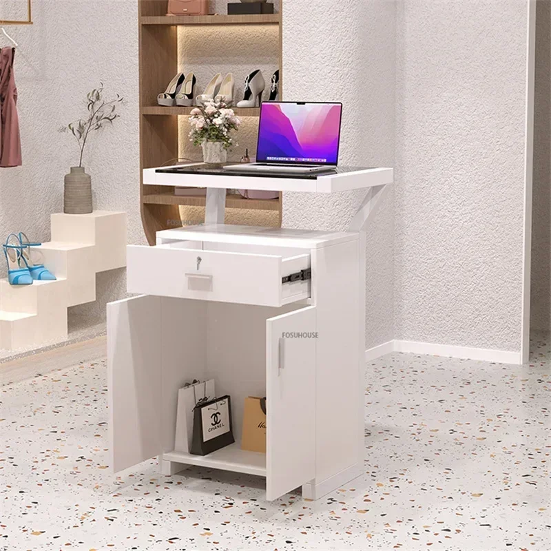 Modern Light Luxury Podium Stand Small Welcome Desk Guide Desk Creative Company Reception Desks Clothing Store Cashier Counter