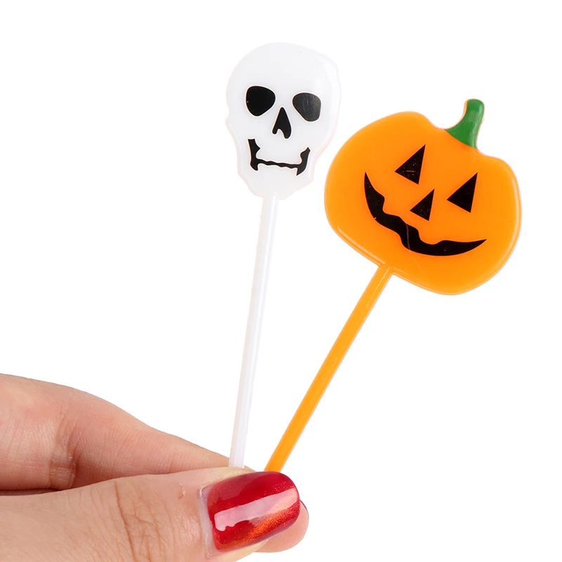 Description Picture 5 of item10pcs/set Cartoon Children Cake Dessert Pick Toothpick Lunch Pick Halloween Fruit Fork Food Fork Bento Lunches Party Decoration