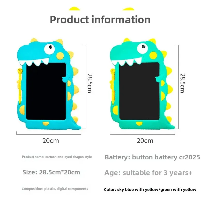Children's Cartoon Dinosaur LCD Electronic Handwriting Board Drawing Writing Pad Educational Toys Birthday Gifts