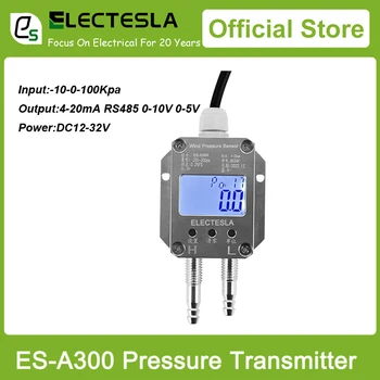 Digital LCD เซ็นเซอร์ความดันอากาศลม Differential Pressure เครื่องส่งสัญญาณ 4-20mA 0-5/0-10V-100Kpa สําหรับ DC12/24V 1