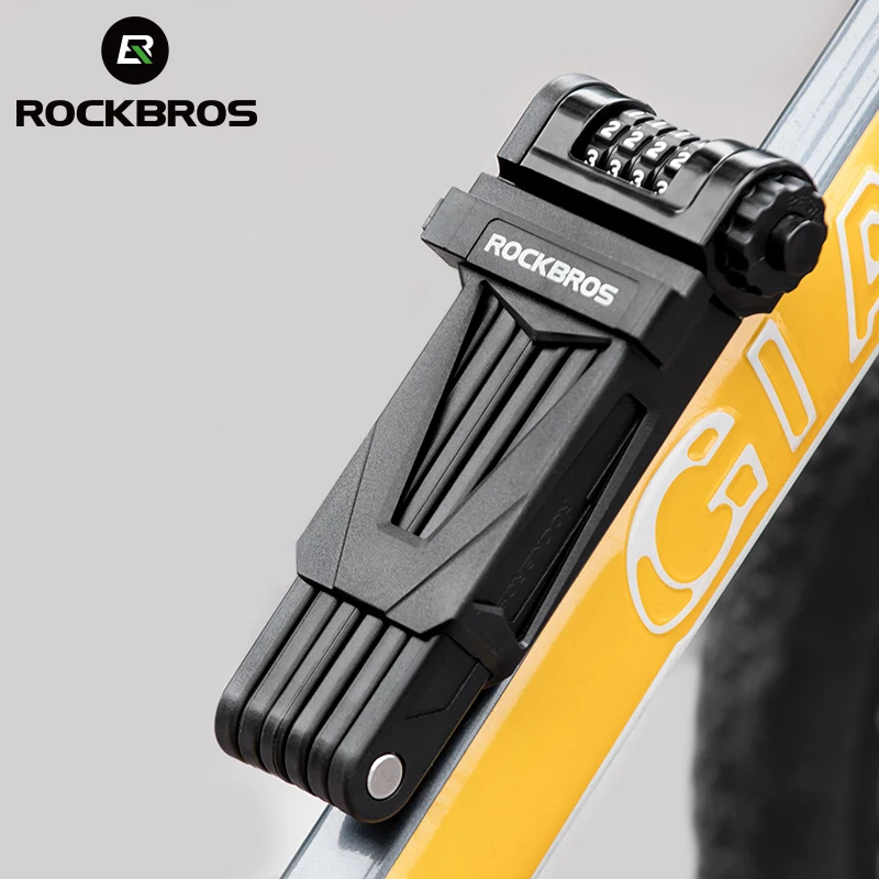 

Велосипедный Замок ROCKBROS со сканером отпечатков пальцев, цинковый сплав, четырехзначная секретная защита от кражи, складной пароль, 85 см, замок на дверь, аксессуары для мотоциклов и велосипедов
