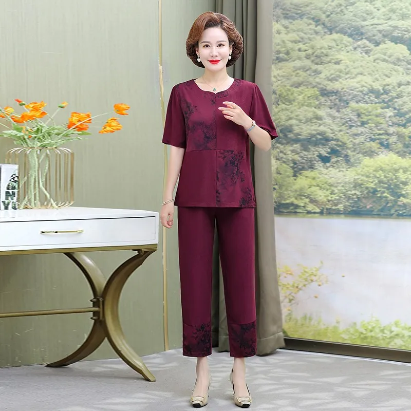 

Женский элегантный комплект из 2 предметов, блузка с коротким рукавом, женские брюки с высокой талией и широкими штанинами, свободные летние комплекты, новинка 2023