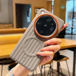 Magnetic Ripple Corrugated PU Leather Texture Ultra - Thin Protective Cover for OPPO Find X9 Ultra (Grey)