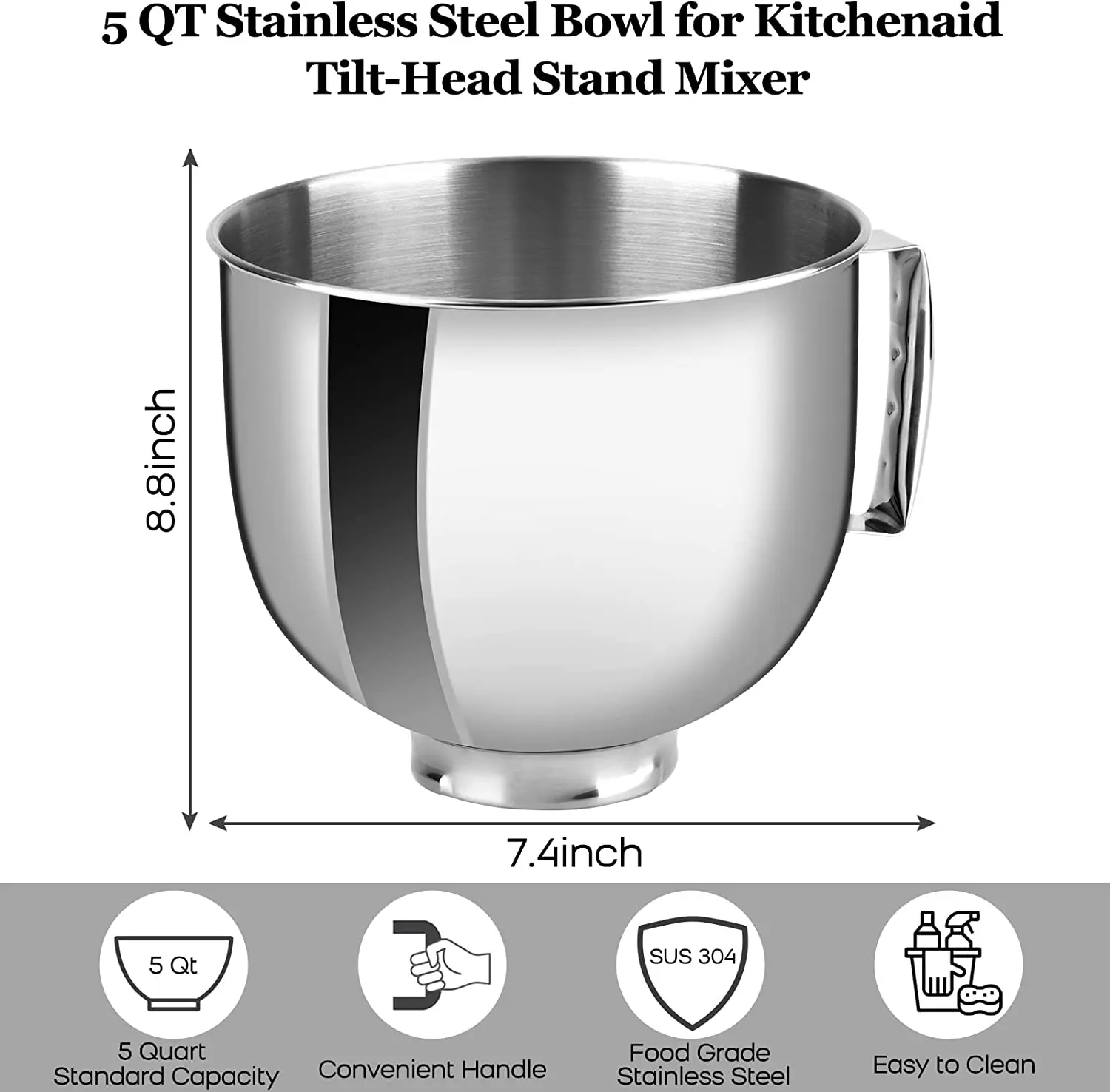 Stainless bowl 5qt