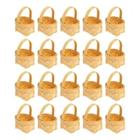 20 Pcs Wood Chip Candy Hamper Mini Basket Fruit Flower Girl Wicker Holder Small Woven Baskets Chocolate Gift Wooden Child 1
