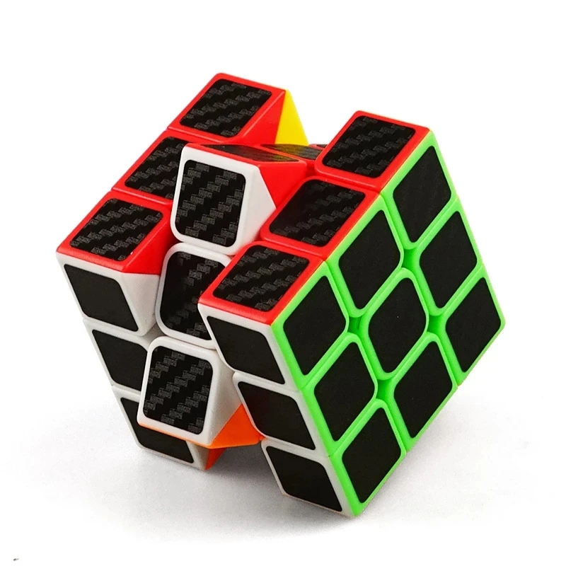 High Quality 3x3x3 Carbon Fiber Sticker Magic Cube Puzzle 3x3 Speed Cubo magico Square Puzzle Gifts Educational Toy For Children fruit cube puzzle cubes educational gifts decompression toy for kid