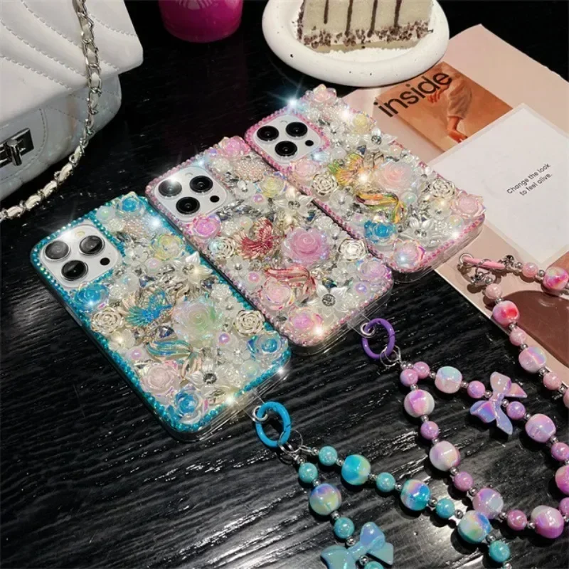 

Luxury Bling Flowers Diamond Colored Phoenix Rhinestone Case For Samsung Galaxy A70S A22 A52 A51 A72 A73 A53 A74 A54 A34 Cover