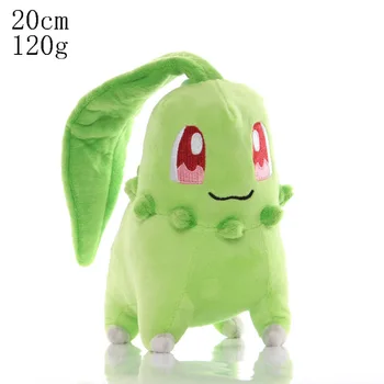 20cm Pokemon Chikorita Plush Toys Soft Stuffed Cartoon Chikorita Doll Kawaii Japan Anime Elf Plush Doll Birthday Gift For Kids 2