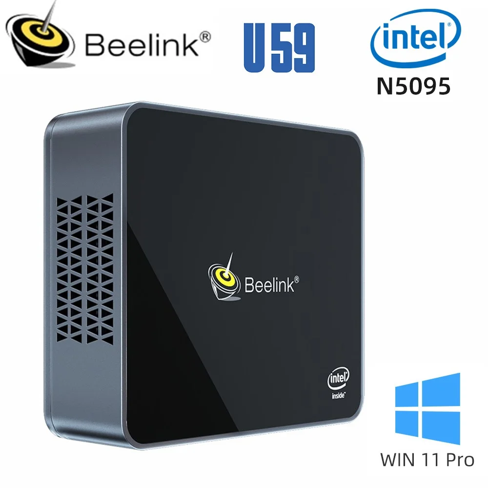 Мини-ПК Beelink U59 Windows 11 Intel поколения N5095 DDR4 8 Гб 256 ГБ 2 4G и 5 8G двойной Wi-Fi BT4.0 1000M LAN