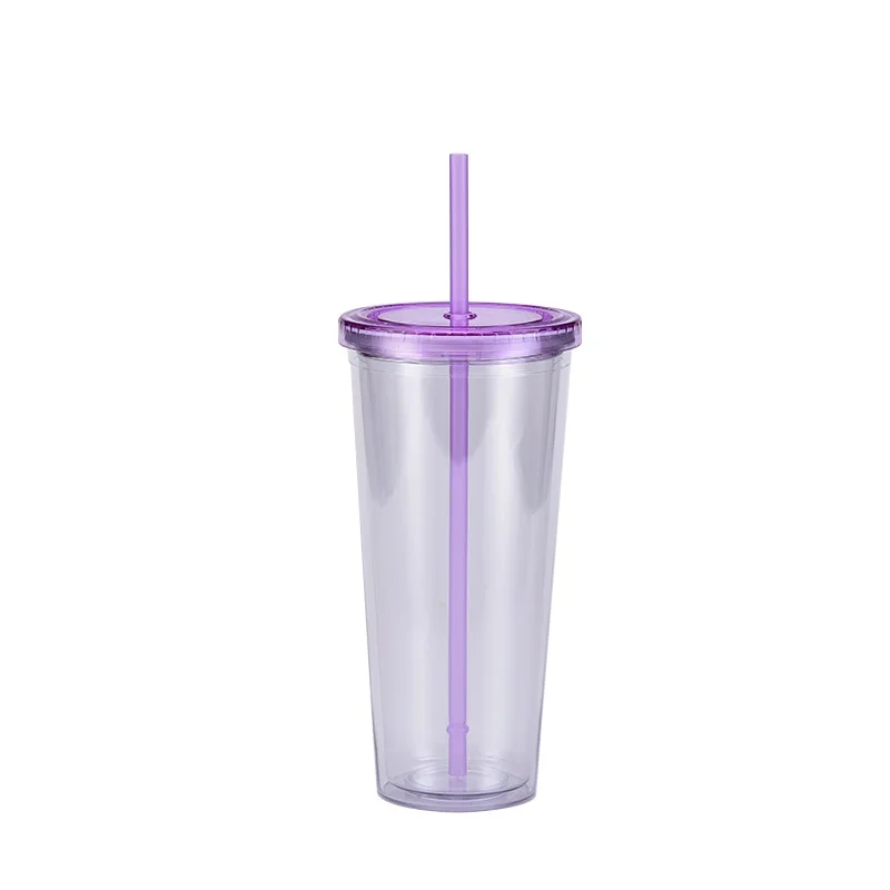 700ml Clear Double Wall Insulated Plastic Smoothie Cup and Tumbler with Lid  and Reusable Straw - China Water Bottle and Tritan Water Bottle price