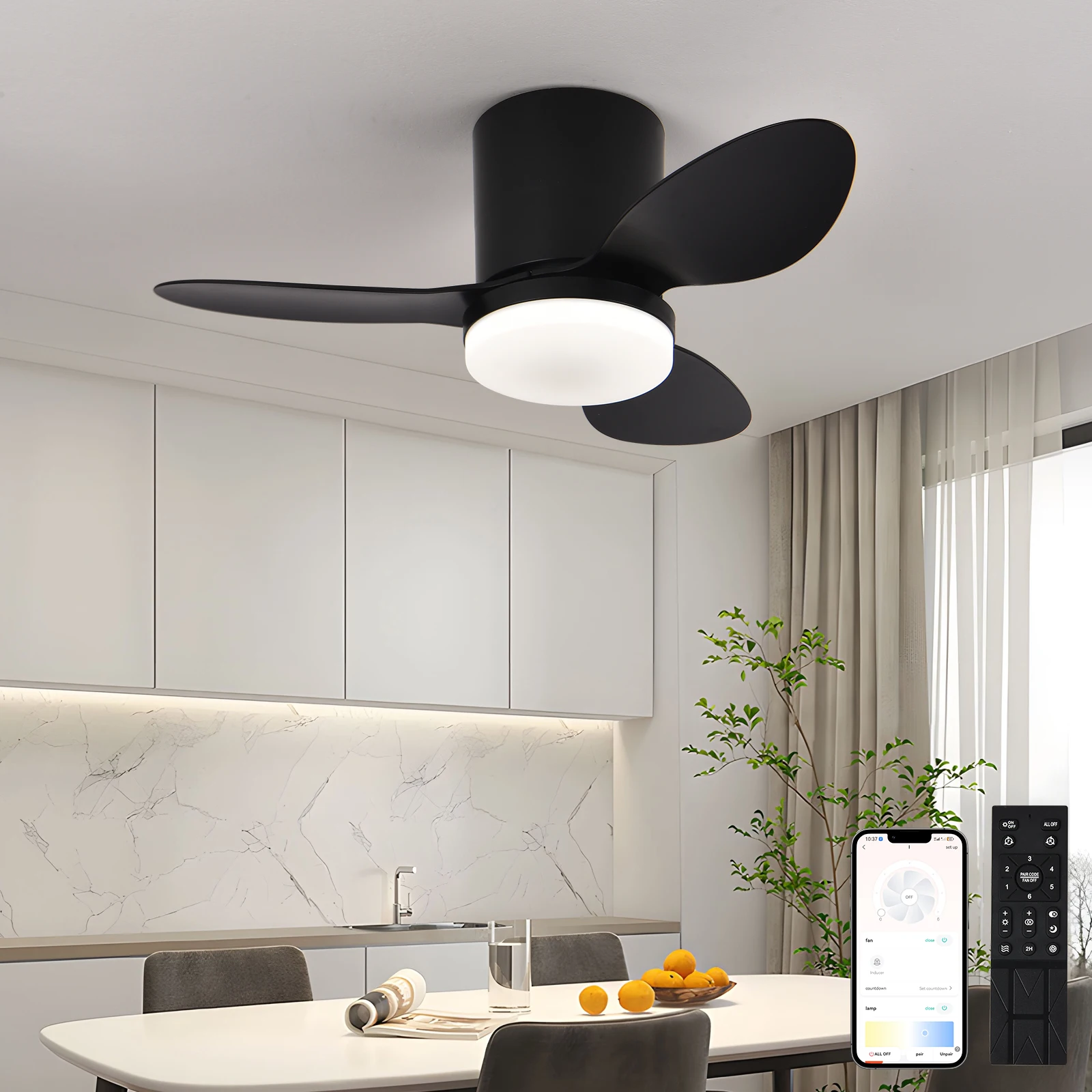 Ceiling Fan 6-speed smart dimming LED Ceiling fan lighting bedroom room lamps Living room lights Silent and powerful ceiling fan led ceiling fan lights led fan light led ceiling lights