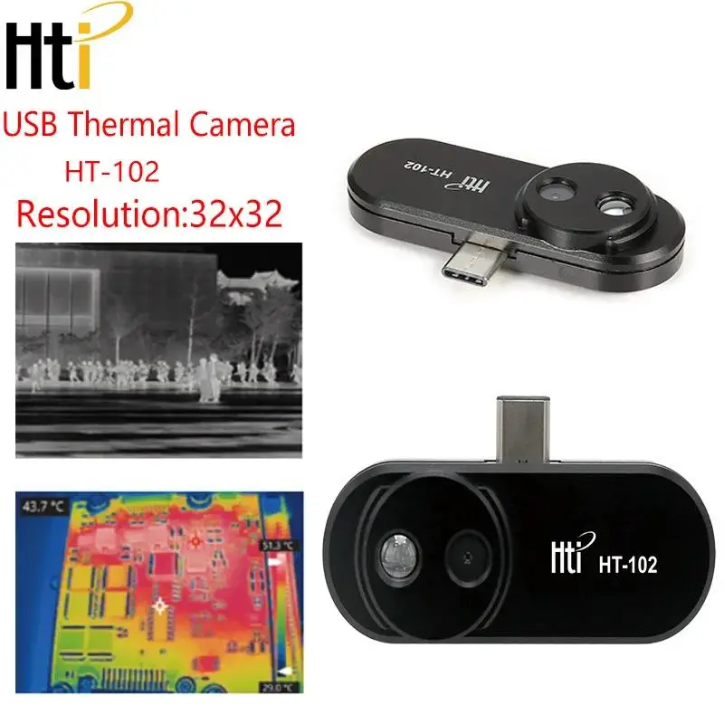 HTI & USB Infrared Thermal Imager HT-101/102/203/301 IR THermal Imaging Camera Device for Android Type C Mobile Phone