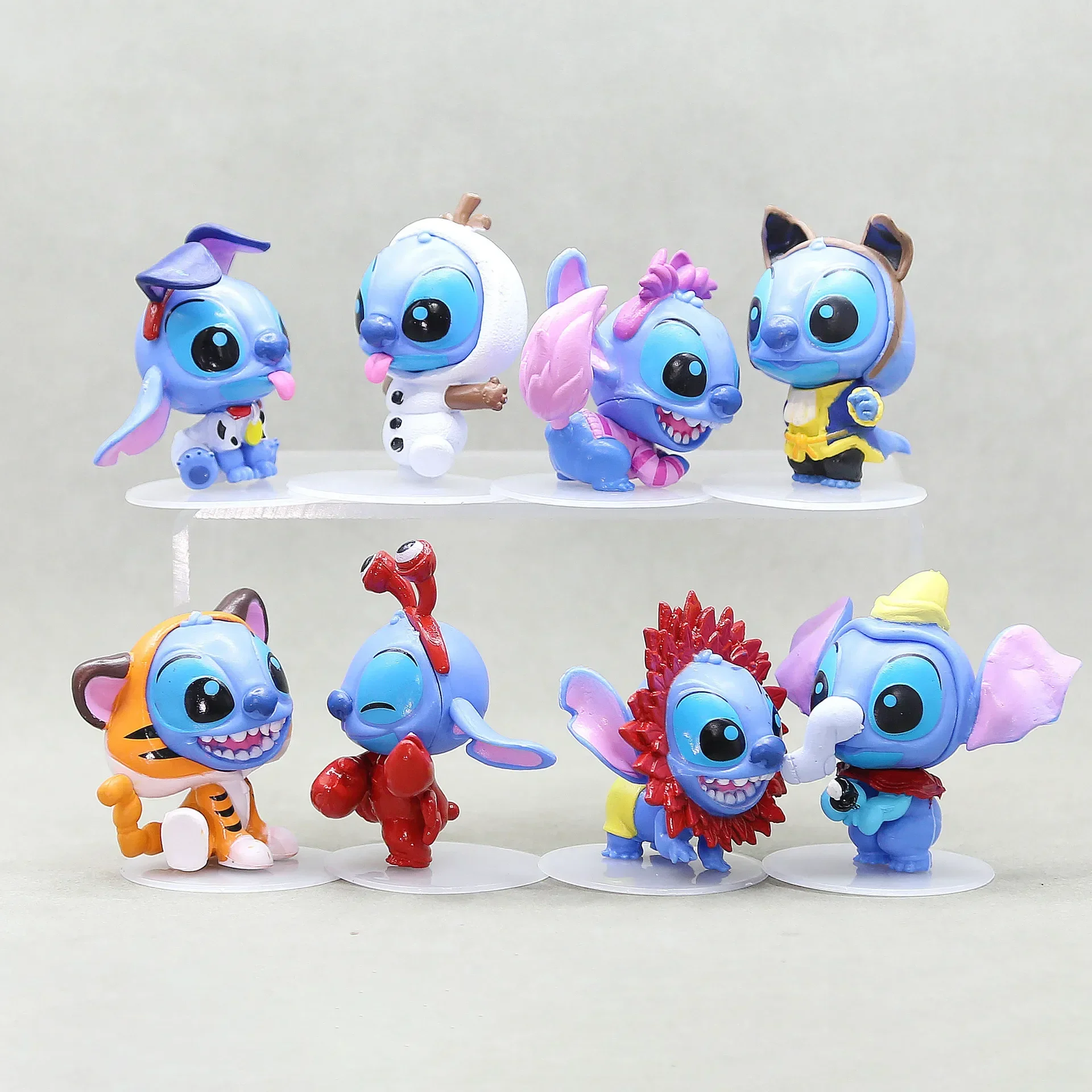 8Pcs/Lot Disney Stitch Cosplay Toys Anime Mini Stitch Action Figurines Doll Party Supply Home Decoration Children Birthday Gift