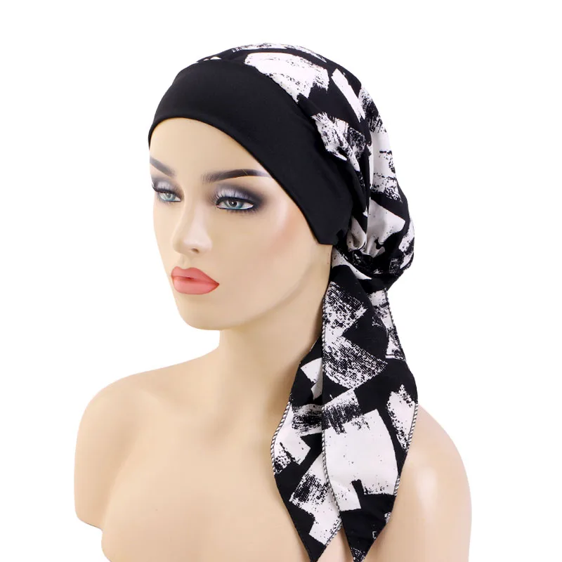 Cappello turbante in cotone stile pre-annodato musulmano Foulard da donna Bandane con stampa floreale Copricapo morbido Perda di capelli Cancro Chemio Cap Turbante 200000297 Cappello turbante in cotone stile pre-annodato musulmano Foulard da donna Bandane con stampa floreale Copricapo morbido Perda di capelli Cancro Chemio Cap Turbante 200000297