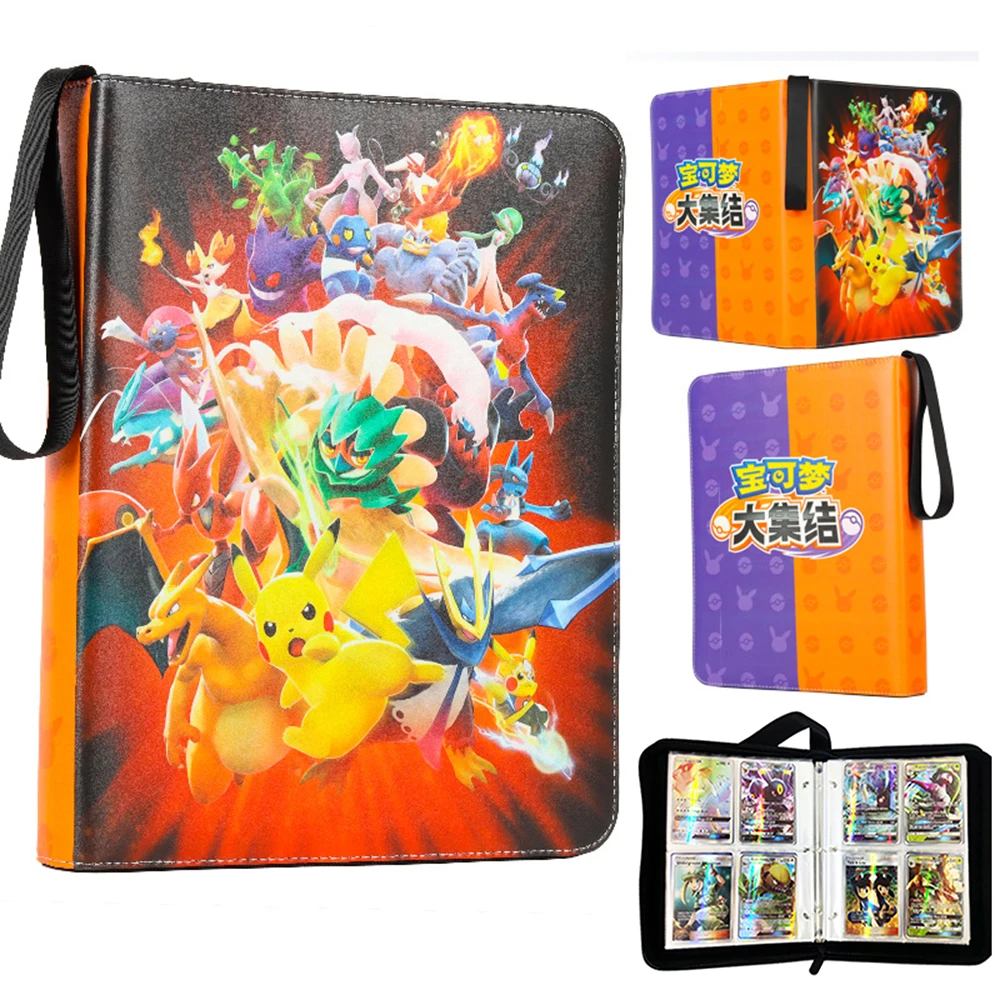 

37 Styles Waterproof Pokemon Cards Album Book Holder PU Leather Zipper Case Pikachu Pokemon Game Cards Collection Folder Box